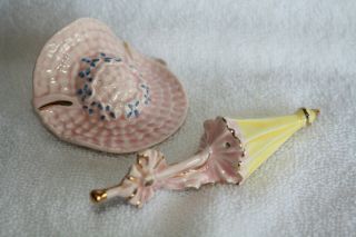 Arcadia Miniature Sun Hat And Parasol Mini Salt And Pepper Set