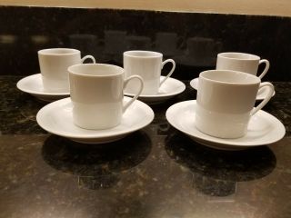 Demitasse Espresso Cups & Saucers BIA Cordon Bleu White Porcelain (Set of 5) 2