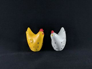 Adorable Polka Dot Ceramic Chicken Salt And Pepper Shakers Cute Hen And Rooster