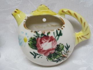 Vintage Ceramic Teapot Wall Pocket Planter