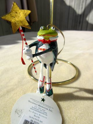 Krinkles Frog W/gold Star Patience Brewster Retired Dept 56 Ornament Christmas