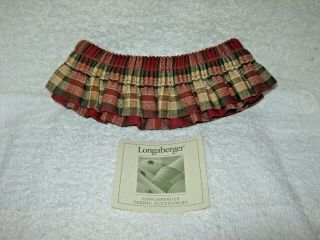 Longaberger Basket Fabric Accessories - Medium - Garter - Orchard Park Plaid Euc