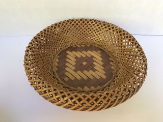 Vintage Native American round Baskets Bowls stackable wicker hand woven set of 3 7