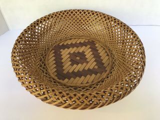 Vintage Native American round Baskets Bowls stackable wicker hand woven set of 3 8