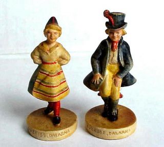 P W Baston Sebastian Miniatures Sverige Dalarna (sweden) Copr 1948 Man & Woman