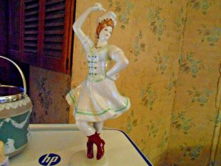 Hollohaza Hungary Figurine Of Dancing Gypsy Chyardash Girl Hand Painted Marked