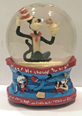Cat In The Hat Dr Seuss Musical Water Globe - Kurt Adler - Snow Globe - Thing 1 & 2