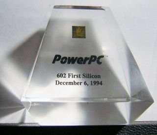 Ibm Powerpc 1994 Computer Lucite Paperweight (dr107)