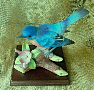 Andrea By Sadek Colorful Porcelain Bluebird Figurine 9973