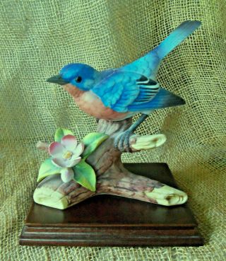 Andrea by Sadek Colorful Porcelain Bluebird Figurine 9973 2