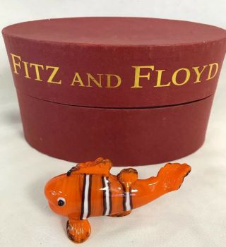 2004 Fitz & Floyd Glass Menagerie Limited Edition Clown Fish Figurine (mib)