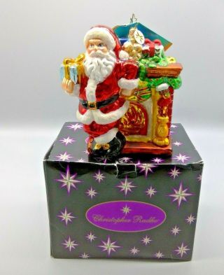 Radko Heart - Felt Gift 1012332 Santa Claus Fireplace Christmas Ornament,  Box