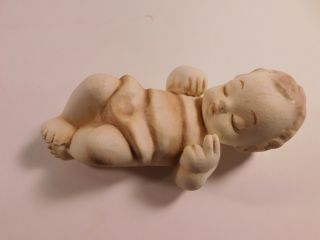 Vintage Hummel Bisque Piano Baby Doll,  4 3/4 Inches,  Marked On Back