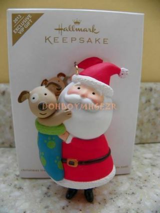 Hallmark 2012 Stocking Stuffing Santa Puppy Dog Vip Exclusive Christmas Ornament