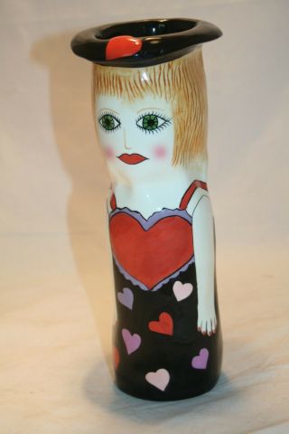 Susan Paley Bella Casa Ganz Figural Lady Vase Sweetheart 10 " Ec