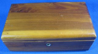 Vintage Small Lane Cedar Wood Chest Jewelry Trinket Box