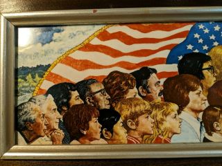 Norman Rockwell ' s America Porcelain Print framed w/certificate of authenticity 3