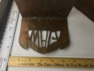 Vintage Arts and Crafts Copper bookends with Initials / Letters 8
