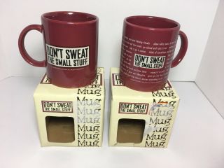 Set Of 2 Don’t Sweat The Small Stuff Cup Mug 1998 Richard Carlson Home Office