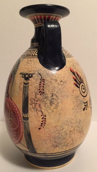 Ceramic Vase Pot Pottery Greek black - figure Painting Goddess Athena Handmade 3