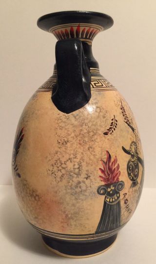 Ceramic Vase Pot Pottery Greek black - figure Painting Goddess Athena Handmade 5