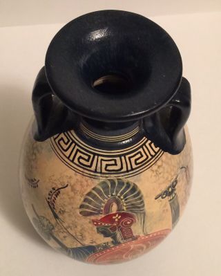 Ceramic Vase Pot Pottery Greek black - figure Painting Goddess Athena Handmade 6