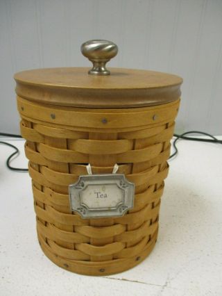 Longaberger Round Tall Basket With Lid - 6.  5 "