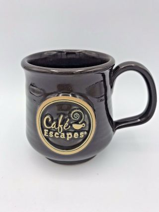 Deneen Hand Thrown Pottery Coffee Mug Tea Cup Brown Cafe Escapes 10 Oz 2012 Usa