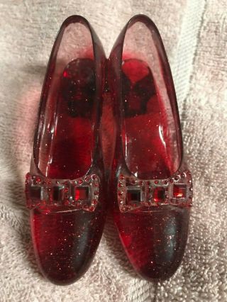 The Wizard Of Oz " Ruby Slippers " Westland Giftware 4.  25 " Clear Resin Item 1845