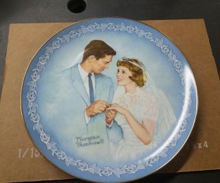 Norman Rockwell Plate " With This Ring " Wedding Bride Groom 1983 No.  46 Low Number