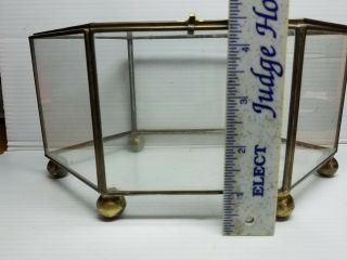 Vintage Countertop Glass And Brass Display Case 2