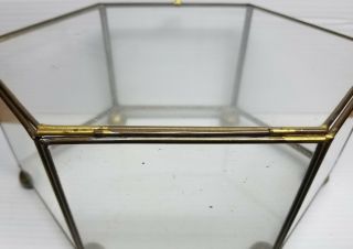 Vintage Countertop Glass And Brass Display Case 4