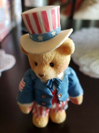 Cherished Teddies Uncle Sam Bear Figurine 302619 - Pre - Owned,  Conditi