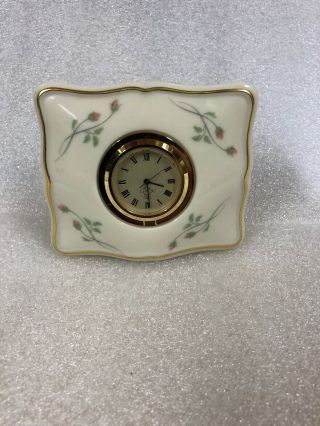Lenox Quartz Floral Porcelain Clock In Battery Great