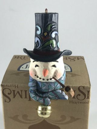 Jim Shore Snowman With Dangle Bell Ornament 4017611
