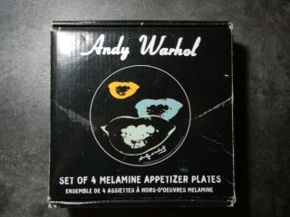 Set Of 4 Lips Andy Warhol Melamine Plates 8 " With Box