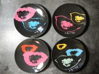 Set of 4 Lips Andy Warhol Melamine Plates 8 