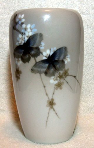 Royal Copenhagen Art Nouveau Porcelain Vase Butterfly 1528/237 C.  1893 - 1928