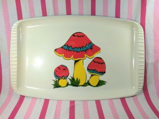 Funky Mod Mushroom Graphic Serving Tray / Platter Made In Japan
