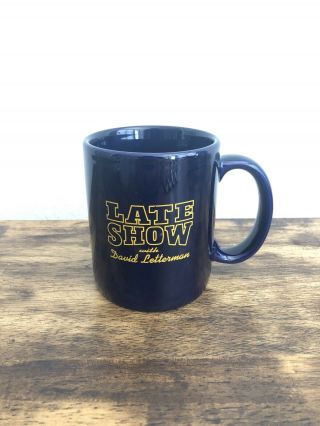 Late Show With David Letterman Dark Blue Ceramic Coffee Mug Cup Cbs