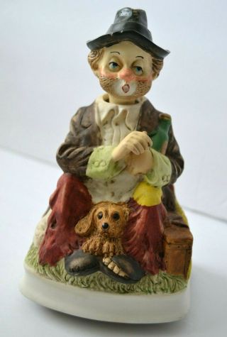Waco Melodies In Motion Willie The Hobo Musical Whistling Clown Figurine