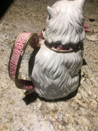 Adorable - Fitz and Floyd Cat / Kitten and Roses Teapot Tea Pot 5