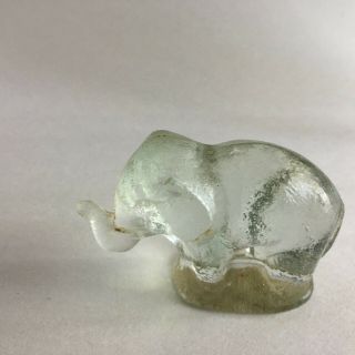 Vintage Small Clear Glass Elephant Figurine Paperweight 2 " X1.  5 " X1 "