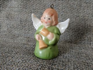 1986 Goebel Angel Bell Ornament Green With Bells