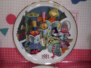 Sesame Street Muppets Collector Plate 1981 Christmas Carolers - Gorham Japan