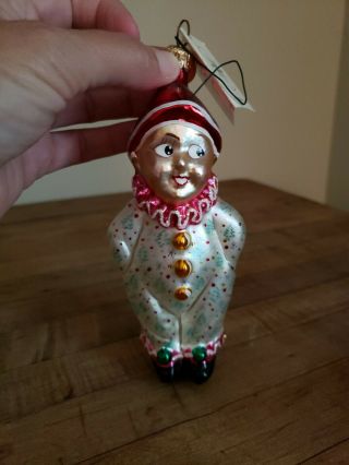 Christopher Radko Sweetheart Clown Ornament With Tag