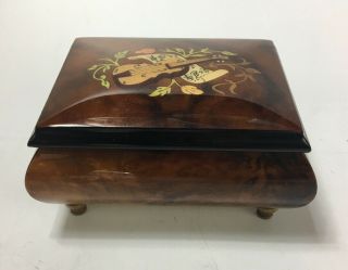Vtg Sorrento Wooden Inlaid Lacquer Music Box Made In Italy " Torna A Surriento”