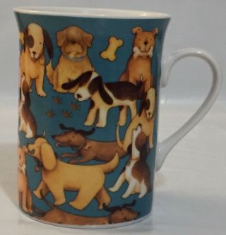 Debbie Mumm Puppy Dogs Ceramic Coffee Mug 4 " H