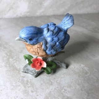 Homco Blue Bird Figurine Made In Taiwan Vintage Porcelain Home Interiors