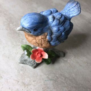 Homco Blue Bird Figurine Made In Taiwan Vintage Porcelain Home Interiors 2